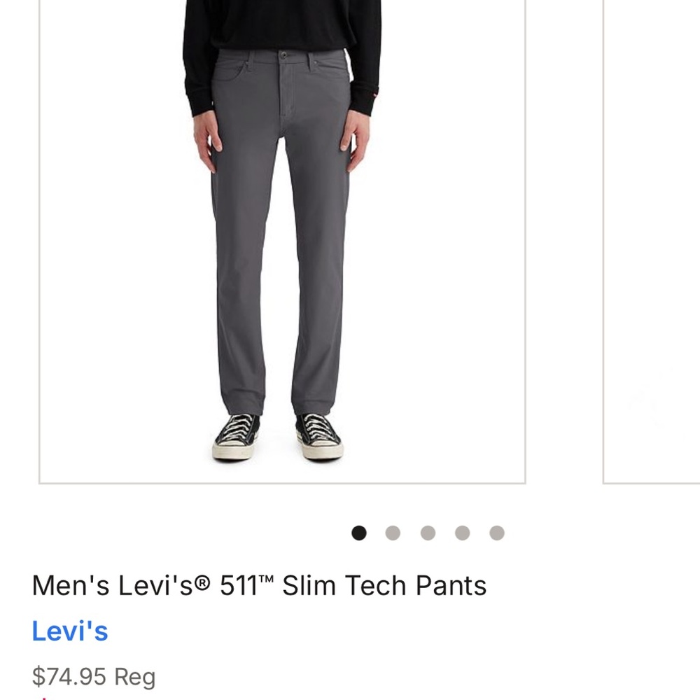 3 x pairs Levi 511 Slim Tech 5 pocket pants - Picture 4 of 12